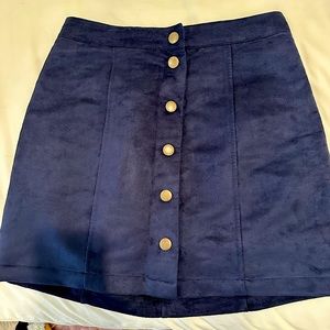 Suede skirt with gold buttons